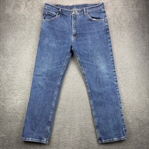 Wrangler Premium Quality‎ Mens 36x29 Straight Leg Blue Denim Jeans Comfort